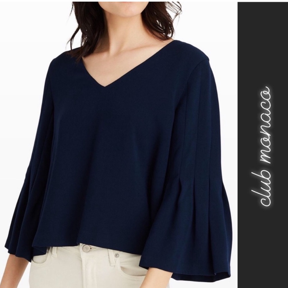 Club Monaco Sodi Teal Women’s Bell Sleeved Blouse Top